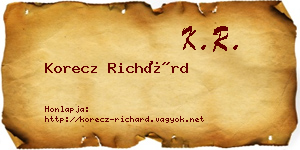 Korecz Richárd névjegykártya
